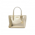 Michael Kors MK Jet Set Kuldne Riistvara Pol&uuml;uretaan Mini &Otilde;lakott Crossbody Naiste kotid Helekuldne 35H3GTVT0M-0705 Basic Set (Bag+Dust Bag)