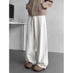 Meeste Valged Laia S&auml;&auml;rise Teksap&uuml;ksid Vabaaja L&otilde;tv L&otilde;ige Streetwear Denim P&uuml;ksid S valge