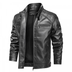 S&uuml;gisene kunstnahast jakk Meeste &uuml;hev&auml;rviline t&otilde;mblukuga Mitu taskut Mootorratta jakid Vintage Slim Fit Bomber-mantlid L