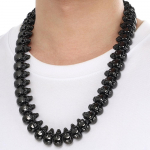 Gooti Tugev Roostevabast Terasest Meeste Kaelakee Choker Kael Punk Rock Kolju N&auml;gu Pea Meeste Ketid Massiivne Mehelik Ehted Kaelal 65CM must