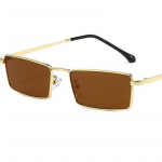 Moodsad P&auml;ikeseprillid Unisex UV-kaitsega Prillid Ristk&uuml;likukujulised Prillid Sulamist Raam Dekoratiivsed Retro Lihtsad P&auml;ikeseprillid as picture pruun