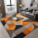 Oranž geomeetriline vaip elutuppa Kaasaegne luksuslik kaunistus Kodused vaibad magamistuppa Suur suurus libisemiskindel kergesti puhastatav p&otilde;randamatt 60x90cm