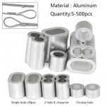 5-500 tk Alumiiniumh&uuml;lss, Kaheauguline kaabli pressh&uuml;lss 8-kujuline alumiiniumkaabli stopper Pressitava k&ouml;ie riistvara tarvikud M1 200pcs Oval