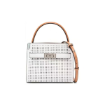 Tory Burch Lee Radziwill Double T logo perforeeritud kahekihiline nahast &otilde;la-crossbody minikott naiste k&auml;ekotid Valge 146397-137 Basic Set (Bag+Dust Bag)