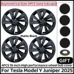 4 tk Tesla Model Y Juniper 19-tollisele veljele Veljekate kate Auto Asendusvelje kate Autovelje kate T&auml;isvelje Kate Auto 2025 Tarvikud TESLA MODEL Y&2025&19-Inch Juniper matt must v&auml;rv