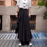 Jaapani Retro Yamamoto-stiilis as&uuml;mmeetrilised kihilised seelikp&uuml;ksid - Androgeenne laia s&auml;&auml;rega disain XL black