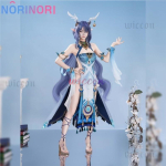 Lauma Cosplay Kost&uuml;&uuml;m Genshin Impact Lauma Parukas Kleit Frostmoon Scions Peakate K&auml;ev&otilde;ru Aksessuaarid Halloweeni jaoks Naistele T&uuml;drukutele XXL gray