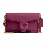 COACH Tabby 18 Nupakinnitusega Eemaldatava Randmerihmaga Vasikanahast Crossbody Kott V&auml;ike Naiste Tume Ploom pruun