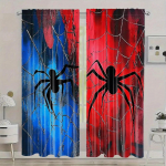 Punase ja sinise &auml;mblikuv&otilde;rgu disainiga tr&uuml;kitud kardinad, pimendavad aknakardinad kodu kaunistamiseks, kardinapuu taskuga pimendav kardin magamistuppa 53x116CM&2 panels