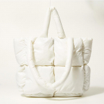 Yogodlns Winter New Down Tote Kott Suure mahutavusega &otilde;lakott Mood pehmest riidest k&auml;ekott Naiste ostukott Ruumi puuvillased kotid 36*12.5*28cm valge