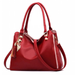 Suure Mahutavusega Nahast K&auml;ekott Naistele Lihtne Temperamentne K&auml;ekott Tutiga Crossbody Kotid &Otilde;lakotid KTY 32*14*23cm punane