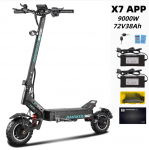 TOURSOR X7 Kokkupandav Elektriroller 9000W72V38Ah Aku100km/h 70km S&otilde;iduulatus 11-tollised Rehvid T&auml;iskasvanutele X7 APP 9000W72V38AH-BK-YY