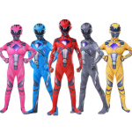 Halloweeni Laste Power Rangersi Cosplay Bodysuit 170 kollane