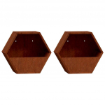 Seinale paigaldatavad lillepotid 2 tk. Roostes Corteni teras 30 x 10 x 25 cm