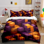 Geomeetriline Lilla Oranž Komplekt Voodipesu Tekikott Komplekt Tekikott Padjap&uuml;&uuml;rid (1 * Tekikott 2 * Padjap&uuml;&uuml;ri, ilma tekita) 135x200cm orange