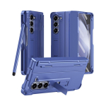 Samsung Z Fold 8 Ultra 7 6 5 4 3 jaoks T&auml;ielik keha Hinge Stand Pliiatsihoidja Armor P&otilde;rutuskindel PC K&otilde;va &uuml;mbris + Eesmine karastatud klaas Opp Bag&For Samsung Galaxy Z Fold 8 Ultra sinine