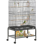 Lindude puur jalgadel ratastega 4 s&ouml;&ouml;gikannu ja 3 pulgaga 79 x 49 x 133 cm Must 79 x 49 x 133 cm