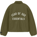 Fear of God Essentials S&uuml;gis24 TAGASI KOOLI Tekstuuriga Nailonist Trucker Jakk Unisex 202BT246385F S white