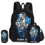 Ronaldo 3 tk komplekt Koolikott CR Jalgpalli t&auml;ht laps Seljakott Pinalikotid Koolikott L&otilde;unakott Jalgpallispordi seljakott Laste kingitus black