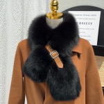Naiste Sallid Uus Moodne Naiste Kaelasoojendaja Soe ja Paksenenud Sall Kunstkarusnahk K&otilde;rgkvaliteetne ja Elegantne Choker Fox fur black