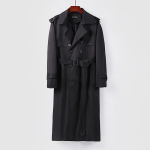 Meeste TRENCHKOTI Talvine Paksenenud Suur Suurus Korea Versioon Trendikas P&otilde;lvpikkus Kate Kevad ja S&uuml;gis Trenchcoat Meeste Pikk Mantel 8X black