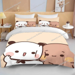 Bubu Dudu Multifilmi Armas Karu Kawaii J&otilde;ulukink Kuningas &Uuml;hene Kahene Laste Voodipesukomplekt Microfiber v&otilde;i Pol&uuml;ester Tekikoti Komplekt 135x200cm beige