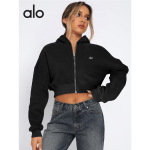 Naiste fliisvoodriga joogahoodie dressipluus pikkade varrukatega sportlik topp talvine treening vabaajar&otilde;ivad XL black