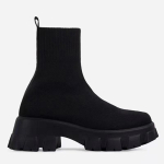 Naiste kevad-s&uuml;gisesed hingavad slip-on pahkluusaapad elastse platvormiga k&otilde;rgekontsaga elegantsed kingad 43 must