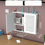 Suured traadita WiFi-ruuteri riiulid, salvestuskarbid, kaabel Power Plus traatklamber E
