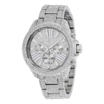 MICHAEL KORS Wren Naiste Kvartsikell h&otilde;bedased pave-kristallid Ketas pave-kristallidRoostevabast terasest K&auml;ev&otilde;ru Rihm 41,5 mm MK6317 h&otilde;be