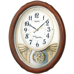 Seiko Kella Seinameloodia Raadio Kolmekordne Dekoratiivne Puidust Pruun Puit AM257B Kell, Kell, Juhtimine, Analoog, Valik, Meloodia, Pendel, Raam, Viimistlus, pruun