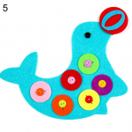 Peekaboo armsad loomalilled, t&otilde;mblukuga nupp, meisterdage mittekootud lauad lastele &otilde;petamiseks Dolphin