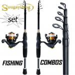 &Otilde;ngeritva rullide komplekt Teleskoopne &otilde;ngevarda spinningurull Reisi meresoolavee magevee komplektid 1.8M Rod&Reel