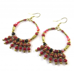 Les Tr&eacute;sors De Lily [N9930] - Boucles Cr&eacute;ateur 'Alta&iuml;' rouge dor&eacute; punane