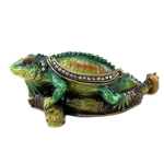 Les Tr&eacute;sors De Lily [P9433] - roheline 'Iguana' ehtekarp - 11x5x4 cm roheline