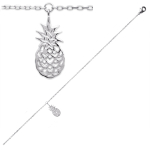 Les Tr&eacute;sors De Lily [Q8099] - h&otilde;bedane pahkluu kett  Ananass  h&otilde;bedane (roodiumiga kaetud) - 25 cm 15x8 mm h&otilde;be
