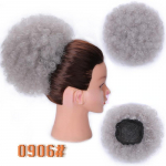 XINRAN Short Afro Puff Kinky lokkis hobusesaba pingutuspael, s&uuml;nteetilisest kiust juuksepikendused 0906