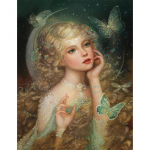 Huacan 5D DIY Daimond Maalimine Ristpistes Liblikas Ingel Haldjas P&auml;kapikk Tikand Mosaiik Kodukaunistused K&auml;sit&ouml;&ouml; Full Square 25*30 cm