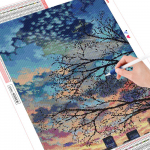 T&auml;isruudukujuline teemantmaalipuu Uus saabumine Teemanttikandid Mosaiik Maastik K&auml;sit&ouml;&ouml; Kodukaunistus Full Round 20X30CM