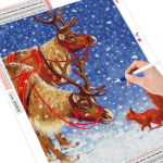 5D DIY Teemantmaaling T&auml;isruudukujuline hirve k&auml;sit&ouml;&ouml;komplekt Teemanttikandid Looma Mosaiik Orav J&otilde;ulukaunistus koju Full Round (20X30CM)