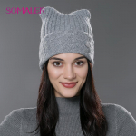 SOMALER Talvised puuvillased kootud m&uuml;tsid naistele Armsad kassik&otilde;rvad, armsad vabaaja m&uuml;tsid Kvaliteetsed Gorros hall