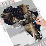 5D teemantmaaling, t&auml;ispuur, &uuml;mmargune loom, l&otilde;vi, kividest teemanttikandid, elevandimosaiigist k&auml;sitsi valmistatud kingitus Full Round (20X30CM)