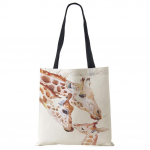 Akvarell Giraffe Deer Print Tote kotid naistele Vabaaja k&auml;ekotid Ostukott Suur mahutavus