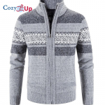 Cozy Up S&uuml;gis- ja Talvine Meeste Kootud Kardigan Kallutatud Taskuga Kaelusega Jakk Fliisist Soe Kampsun M helehall v&auml;rv