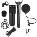 Professionaalne BM 800 kondensaatormikrofon koos statiivi ja popfiltriga stuudio/salvestuse jaoks