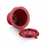 [i Cafilas][NEPNC01] Korduvt&auml;idetav kapsel, kohv, korduvkasutatav filter, plastikust toidukvaliteediga PP keskkonnakaitse, ilma kreemita Nespresso masina jaoks 3PCS punane
