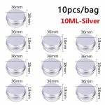 10 tk konteinerikarp alumiiniumist plekkpurk 5ml/10ml/15ml kreempalsamile k&uuml;&uuml;nek&uuml;&uuml;nla kosmeetika t&uuml;hi &uuml;mmargune 10ml