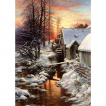 Isetegija lumi Scenic 5D teemantmaal, t&auml;isring puur, maastik Talvine teemanttikandid mosaiik ristpistes kodukaunistuse kingitus Full Round 20x30CM
