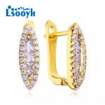 LSOOYH Clip K&otilde;rvar&otilde;ngad Kullav&auml;rvi Moodne K&otilde;rvar&otilde;ngas Naistele Geomeetria Cubic Zirconia Stud K&otilde;rvar&otilde;ngad Ehted A