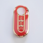 TPU 3 nupuga auto klappv&otilde;tme korpuse kate Fiat 500 Ducato Panda 500L Punto Lancia Musa Auto Shell Fob Protecor tarvikute jaoks key cover case valge